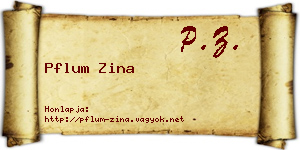 Pflum Zina névjegykártya